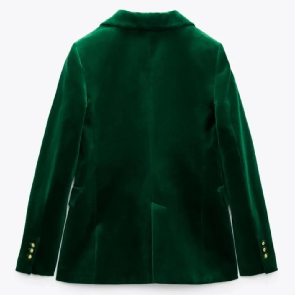 Zara Velvet Blazer Green Size L